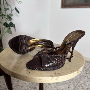 Vintage Francesco sacco 90s early 2000s genuine lizard snake skin leather heels